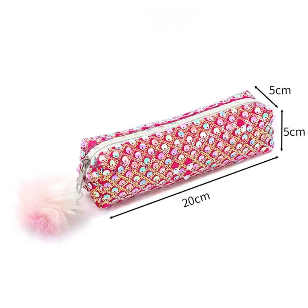 Sequin Pencil Case Rainbow Shiny Zipper Pouch for Students Sequin Pencil Case Nixie