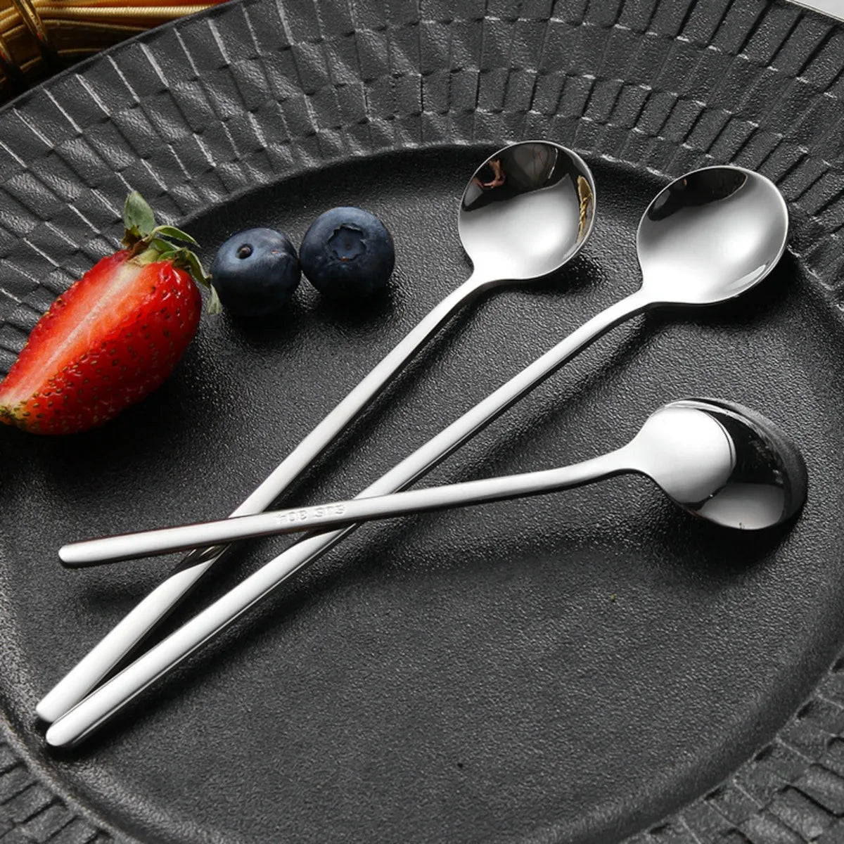 8-Piece Stainless Steel Long Handle Spoons – Ice Cream & Cocktail Kitchen Spoon Set Nixie