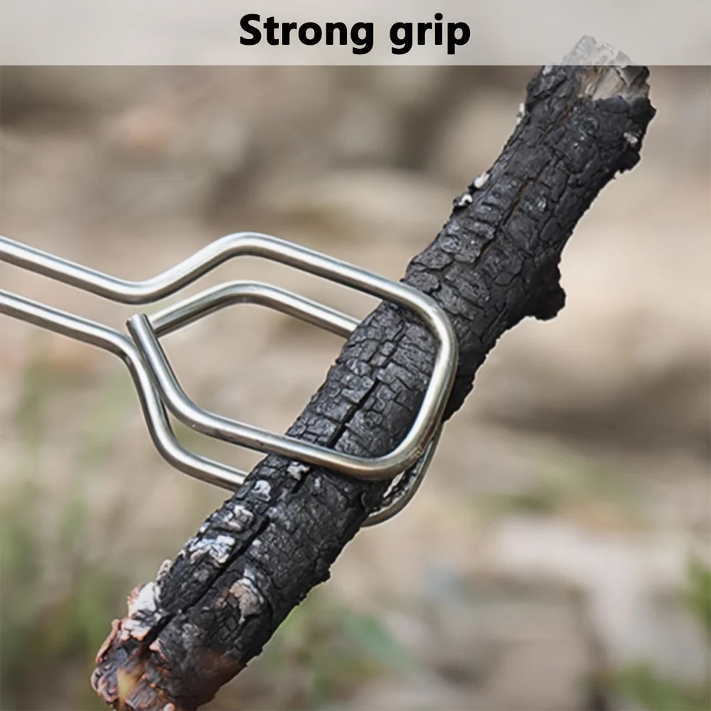 Stainless Steel BBQ Charcoal Tongs – Long Heat-Resistant Clamp BBQ Charcoal Tongs Nixie
