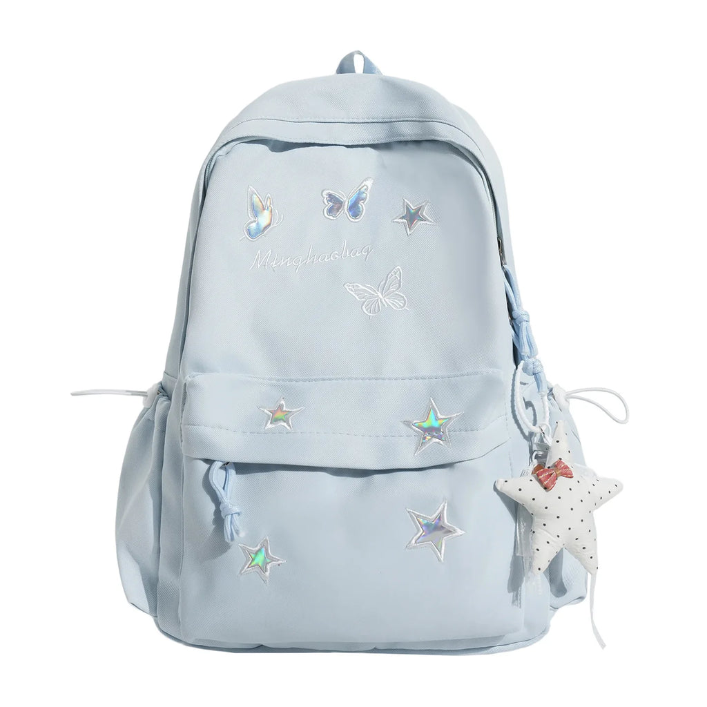 Women's Star Backpack – Korean College Style School Bag for Girls Girls School Backpack Nixie Blue
