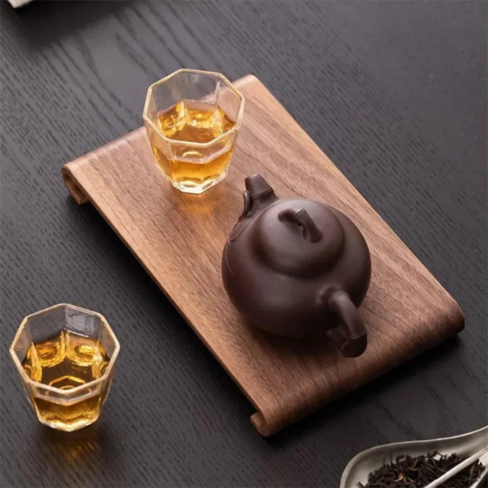 Wooden Coffee & Tea Serving Tray – Heat-Resistant Rectangle