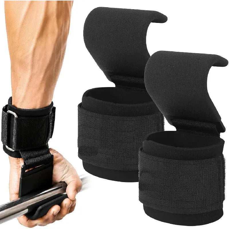 Nixie Weight Lifting Hooks Pair – Steel Anti-Slip, Padded Wrist Lifting Hooks Straps Nixie 2Pcs