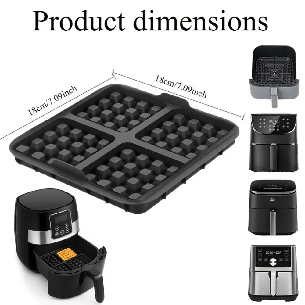 Non-Stick Silicone Square Waffle Mold – Baking Pan & Air Fryer Liner Silicone Baking Mold Nixie