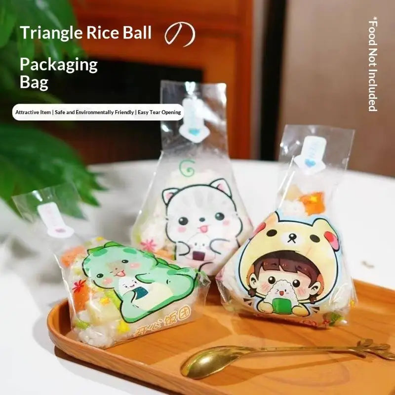 Onigiri Triangle Disposable Bags 50Pcs – BPA-Free Food Wrap Food Packaging Bags Nixie
