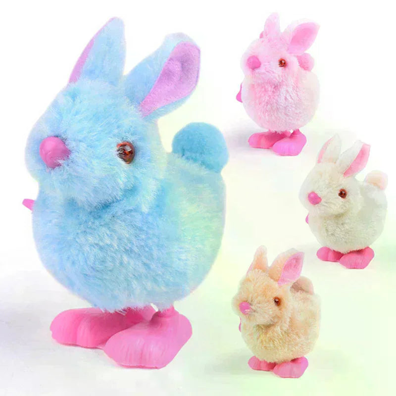 Wind-Up Hopping Plush Chick Cat Toy – Interactive Clockwork Kitten