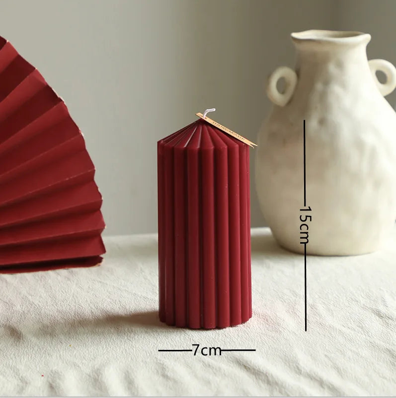 Vintage Wine Red Cylindrical Scented Pillar Candle | Nixie