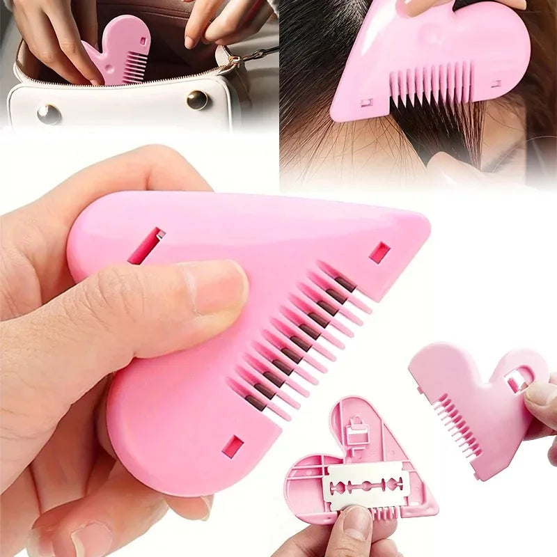 Pink Heart Double-Sided Hair Thinning Comb & Cutting Blade Hair Thinning Comb Nixie