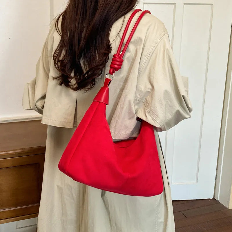 Nixie Suede Retro Crossbody Bag – Women's Shoulder Satchel Crossbody Shoulder Bag Nixie red