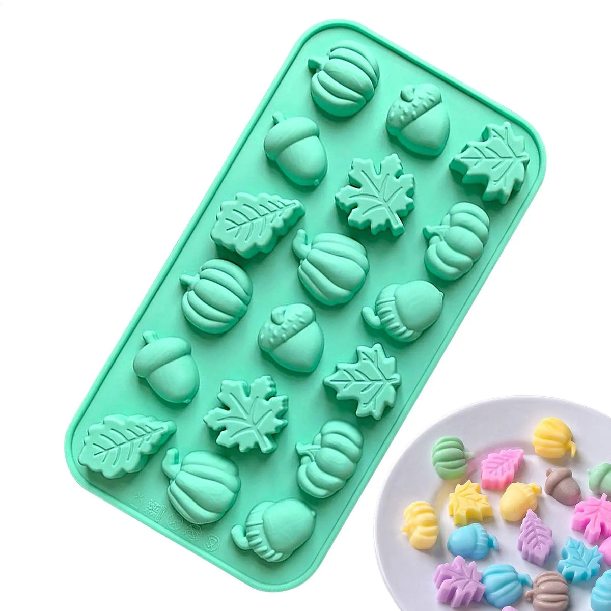 18-Cavity Autumn Harvest Silicone Mold – Chocolate & Resin Silicone Baking Mold Nixie
