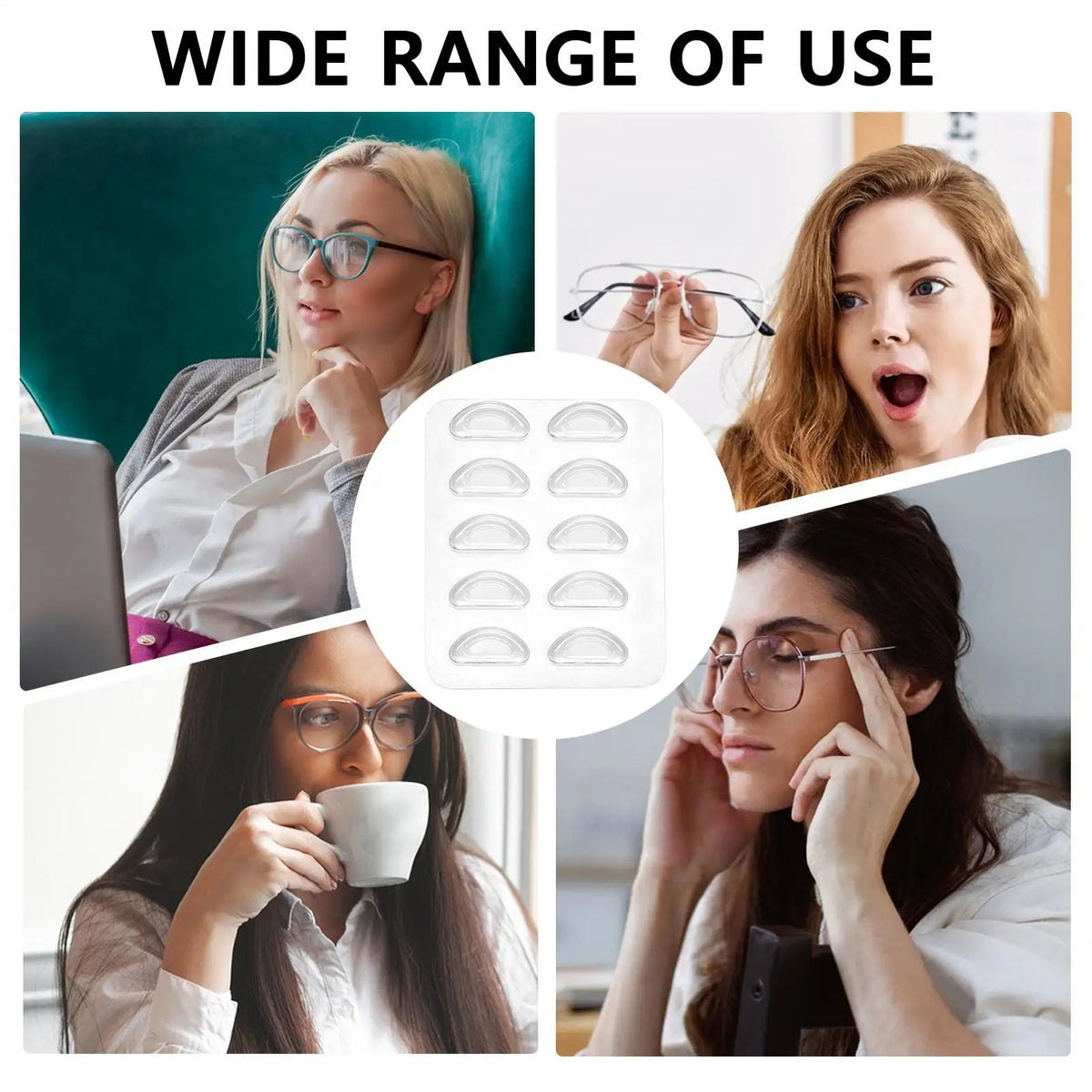 5 Pairs Silicone Glasses Nose Pads – Anti-Slip Adhesive Support Eyeglass Nose Pads Nixie