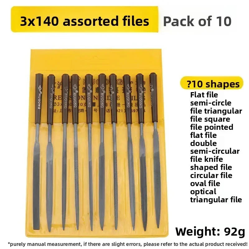 5/10PC Steel File Set – Flat, Round & Square Wood Carving Files Hand File Set Nixie 3mm X 140mm 10PCS