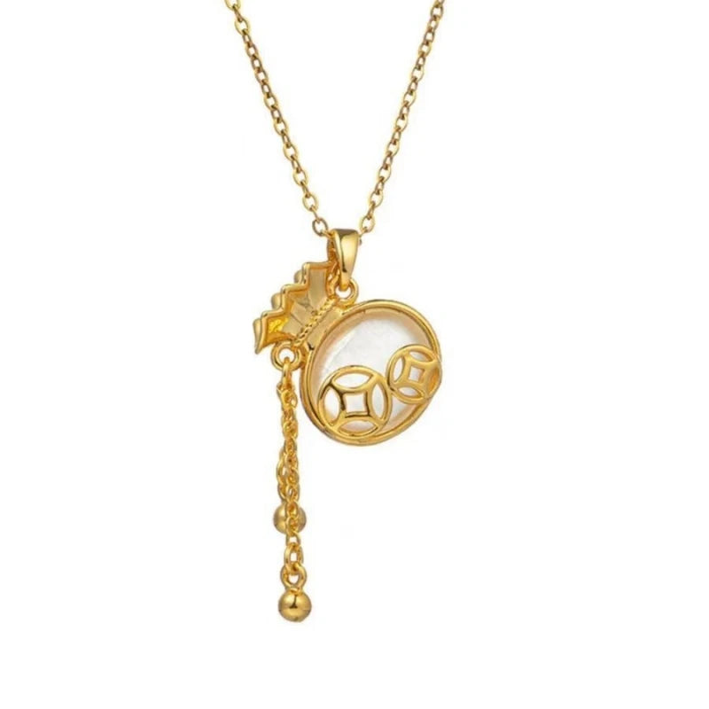 Gold Coin Bag Pendant Choker Necklace for Women Pendant Choker Necklace Nixie