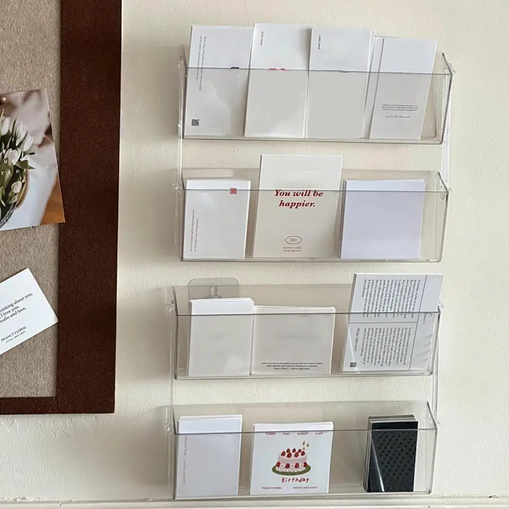 Acrylic Wall-Mounted Brochure & Business Card Holder Rack Brochure Holder Rack Nixie