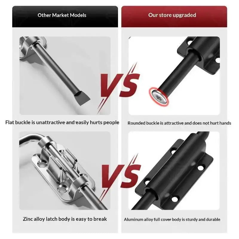 Stainless Steel Door Latch Lock 90/180° Gate Bolt & Buckle Door Latch Lock Nixie