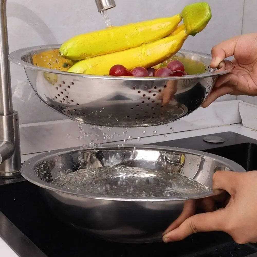 3-in-1 Stainless Steel Vegetable Wash Basin, Strainer & Grater Vegetable Wash Basin Nixie