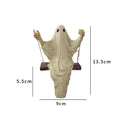 Halloween Ghost Figurine Resin Statue – Spooky Home Decor Halloween Resin Figurine Nixie Swing Ghost
