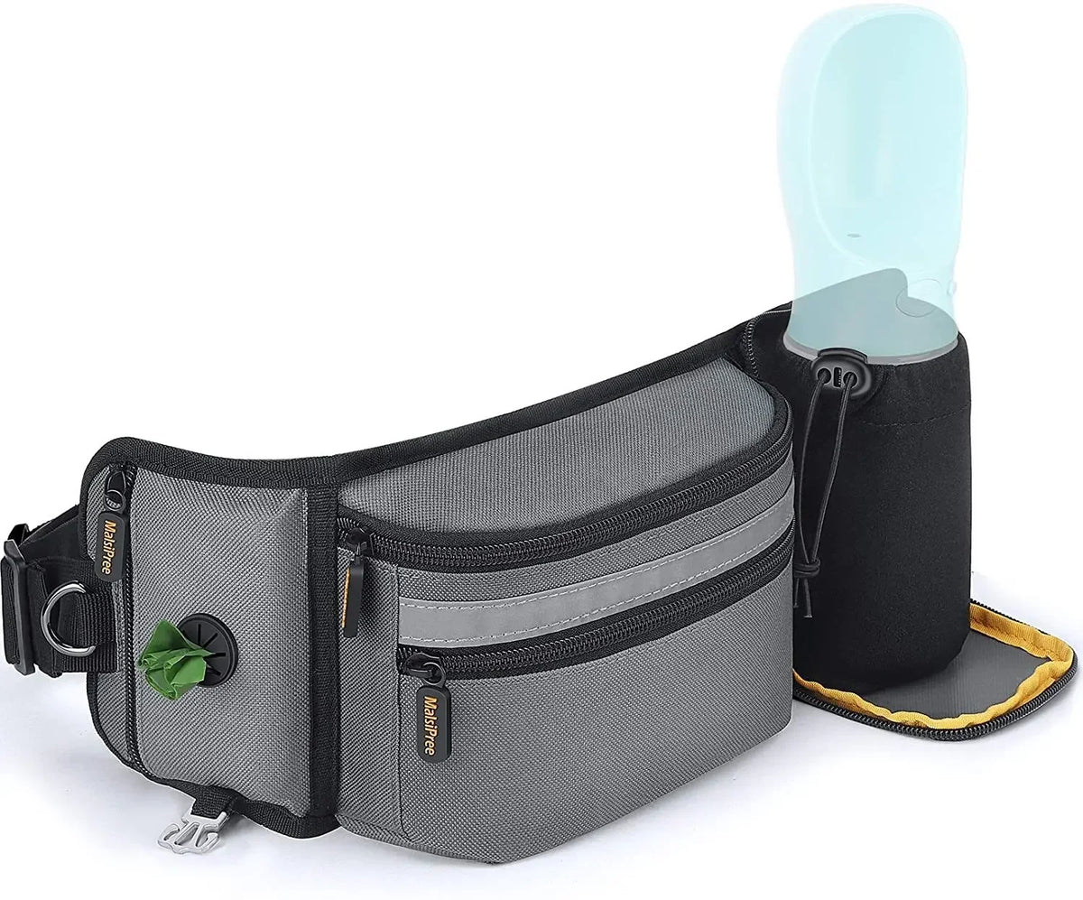 Dog Treat Training Pouch – Large Capacity Waist Bag Dog Training Bag Nixie GRAY