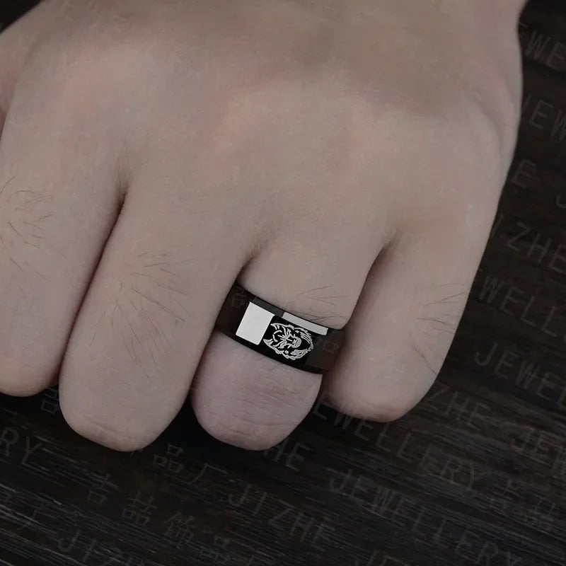 Punk Wolf Head Stainless Steel Ring – Unisex Fashion Band