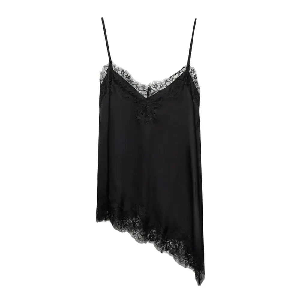 Women's Asymmetrical Lace Backless Camisole Tank Top Lace Camisole Top Nixie