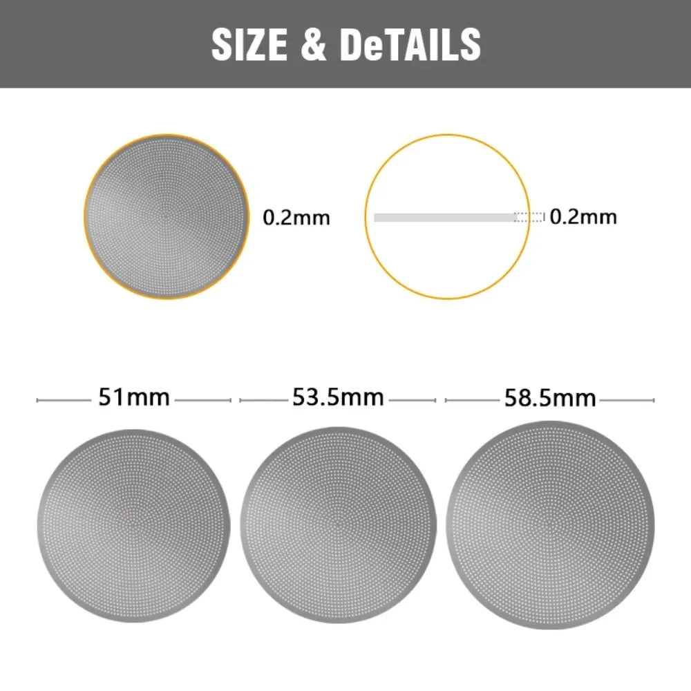 Espresso Filter Holder 0.2mm Screen 51/53/58.5mm Portafilter