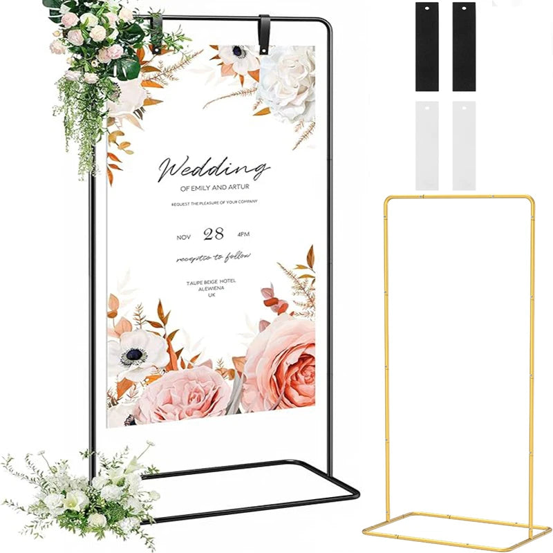 Wedding Welcome Sign Stand – Adjustable Metal Easel