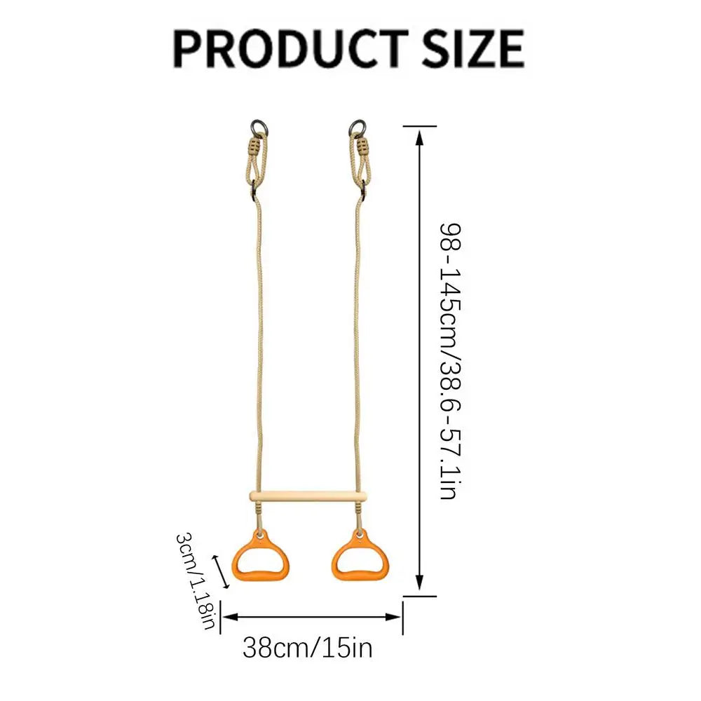 Kids Trapeze Swing Bar with Rings – Indoor & Outdoor Play