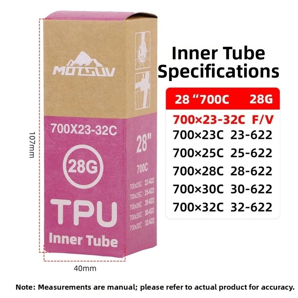 700x23-32C Lightweight 28g TPU Road Bike Inner Tube Presta Bike Inner Tube Nixie