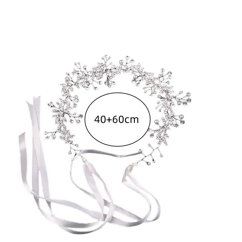 Silver-Plated Crystal Bridal Hair Band – Handmade Wedding Garland Bridal Hair Band Nixie