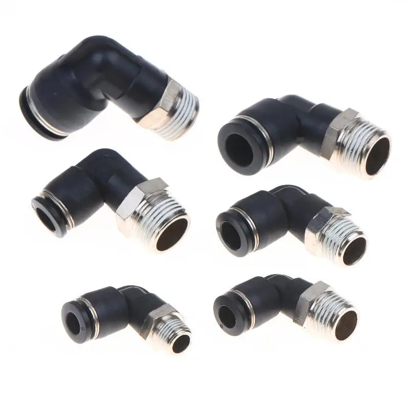 5Pcs 90° Push-Fit Pneumatic Elbow Fittings | PL Series Air Tube Pneumatic Elbow Fittings Nixie