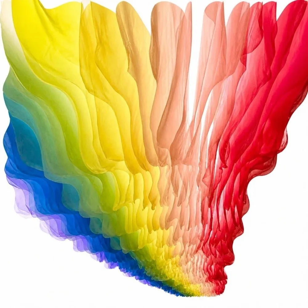10M Colorful Ceiling Drapes Translucent Yarn Wave Gauze Curtain Ceiling Drape Decor Nixie