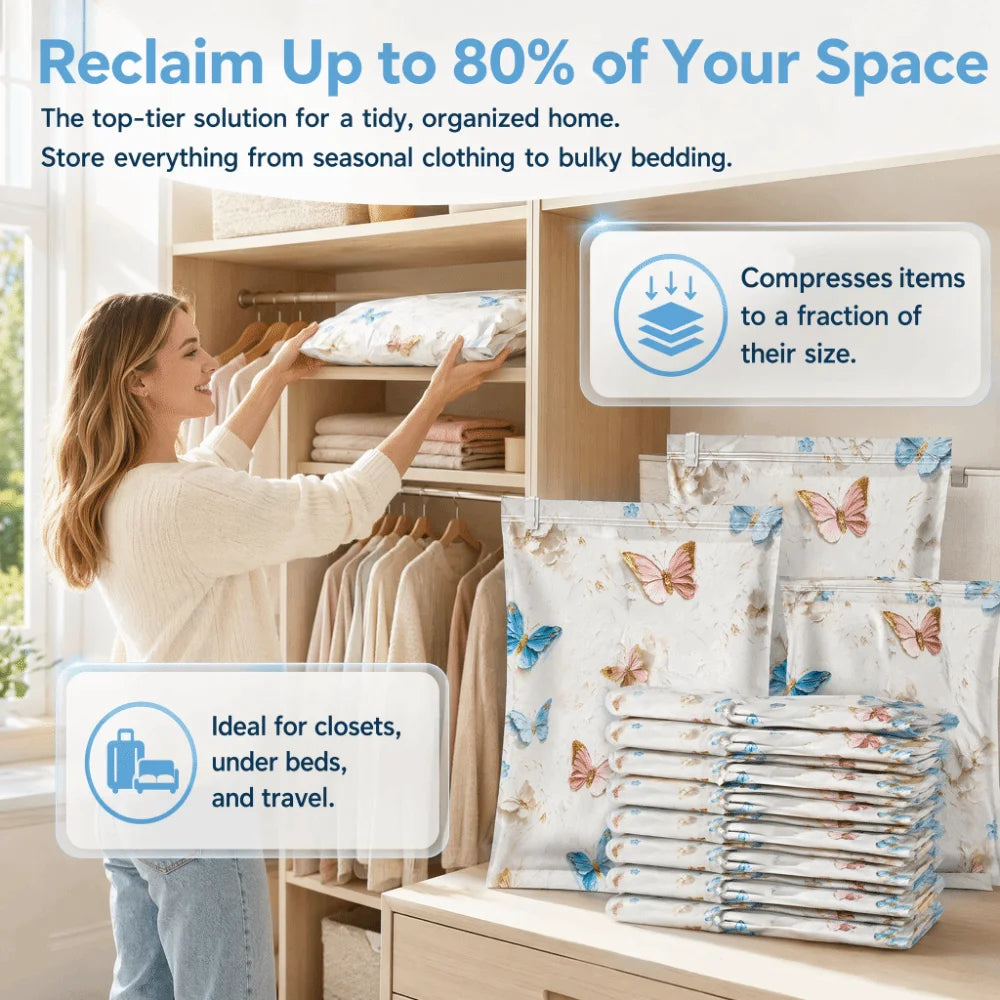 Thickened Vacuum Storage Bags – Reusable Space-Saving Compression