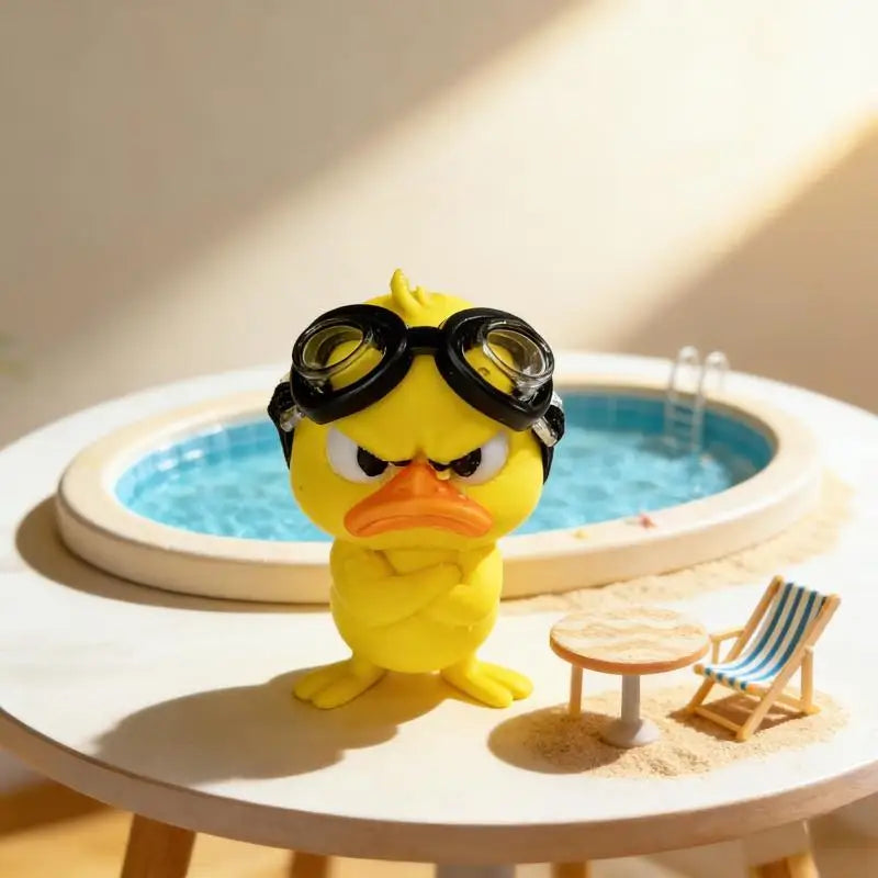 Funny Yellow Duck Statue – 3D Printed Resin Home & Car Decor Novelty Figurine Nixie