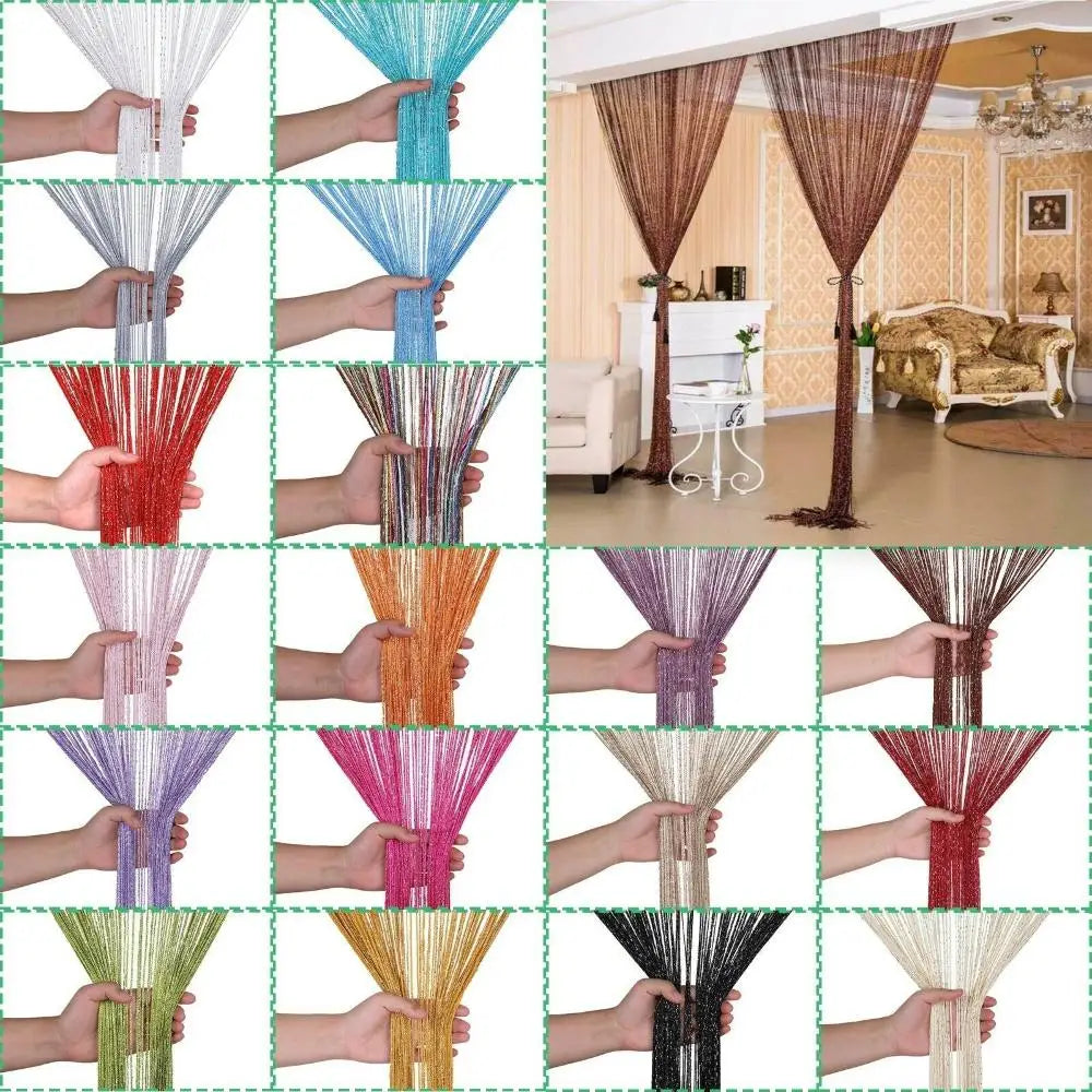 Glitter String Curtain Panel – Room Divider & Door Screen String Curtain Panel Nixie