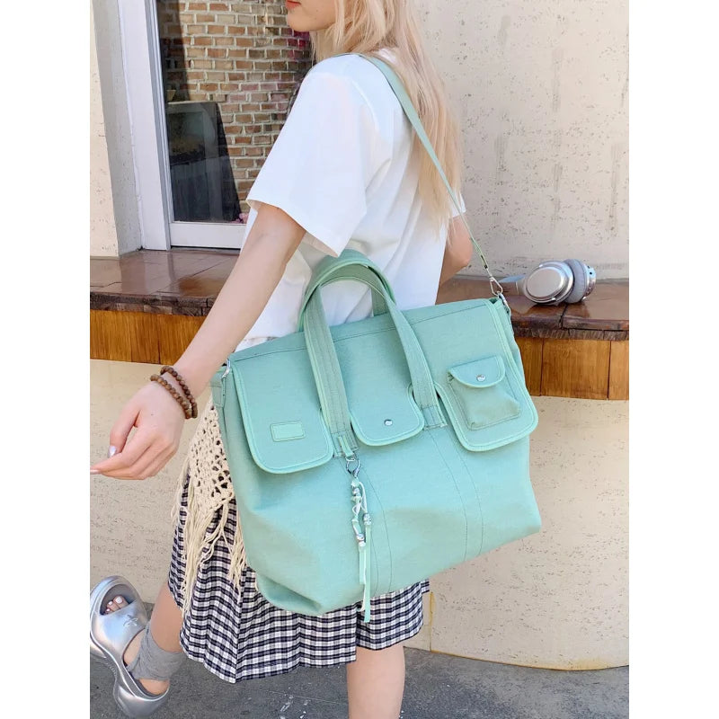 Nixie Large Canvas Tote Bag – Women's Shoulder Crossbody Bag Canvas Tote Bag Nixie