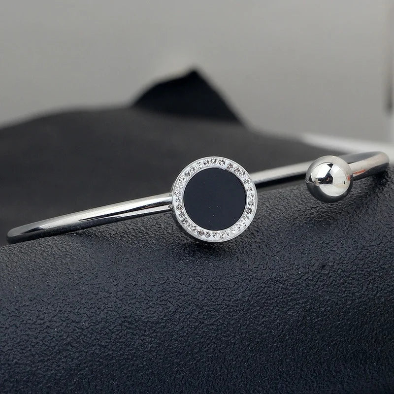 Stainless Steel Crystal Cuff Bracelet – Women's Fashion Bangle Cuff Bracelet Nixie