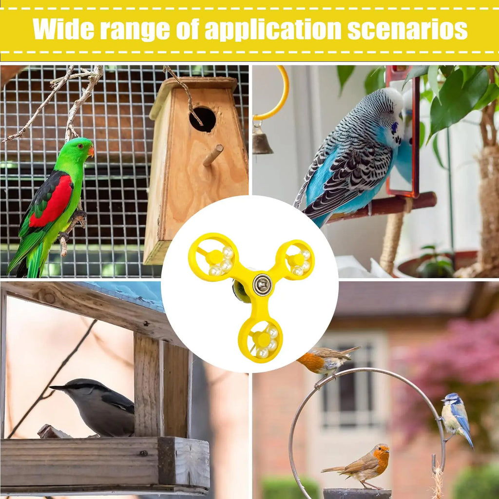 Parrot Spinner Windmill Chew Toy – Birdcage Enrichment Accessory Bird Chew Toy Nixie