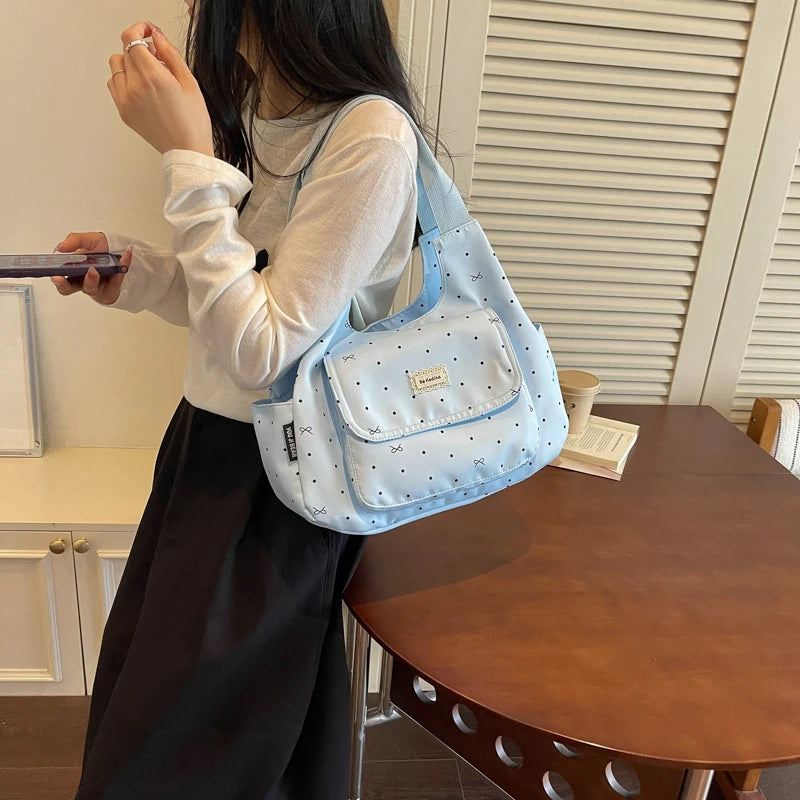 Korean Polka Dot Crossbody Tote Bag – Lightweight Women's Bag Crossbody Tote Bag Nixie