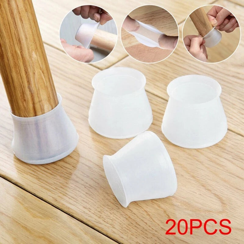 20pcs Silicone Chair Leg Floor Protectors | Table Feet Pad Covers Floor Protector Caps Nixie