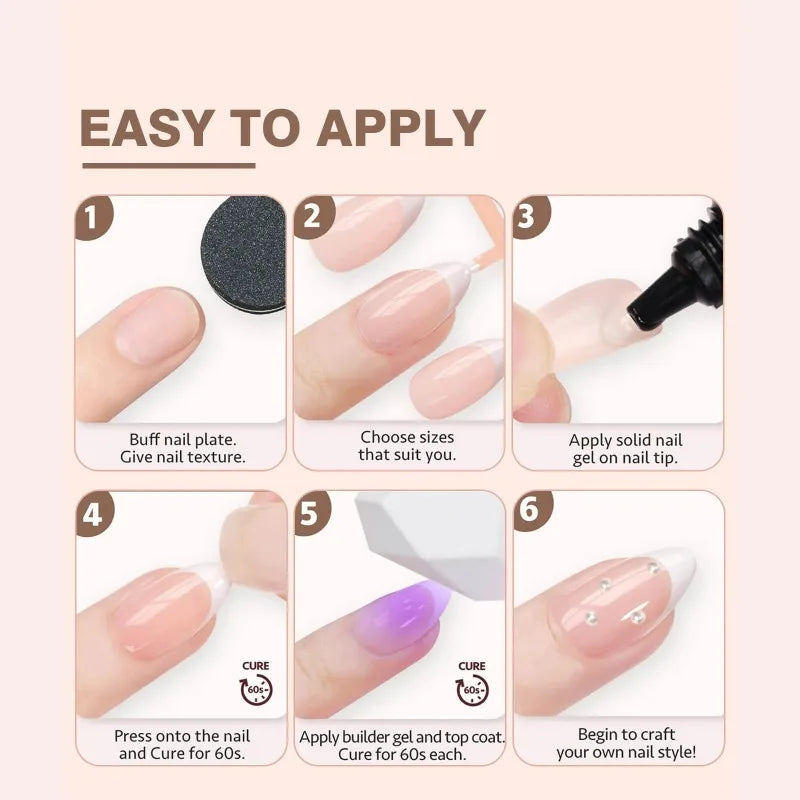 150pcs Press On Nails Set – 6 Colors Almond French Tips Press On Nails Nixie