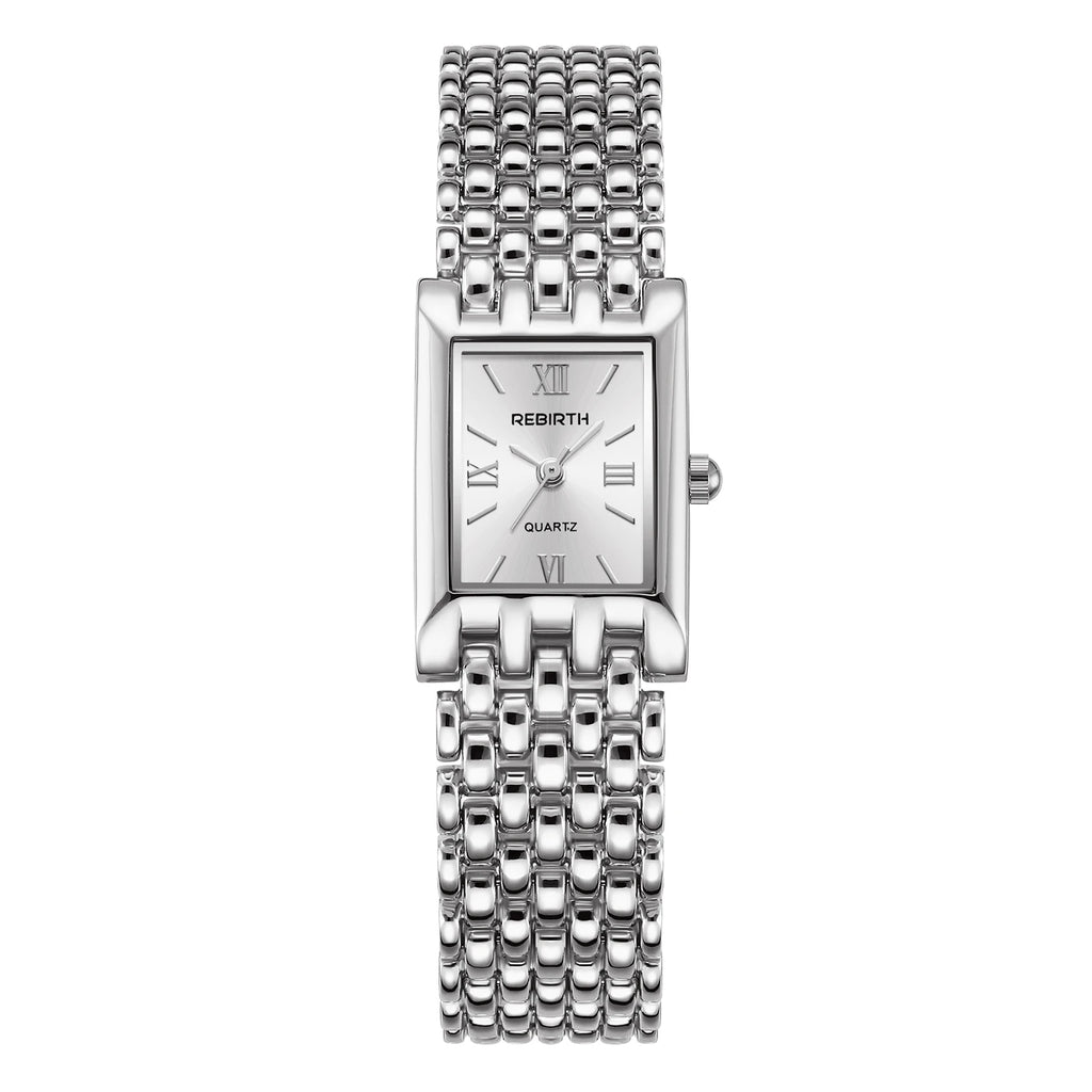 REBIRTH Women's Quartz Watch – Minimalist Light Luxury Style Women's Fashion Watch Nixie Silver