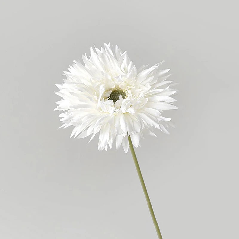 Realistic Gerbera Artificial Silk Flower – Non-Fading Décor Artificial Flower Nixie White