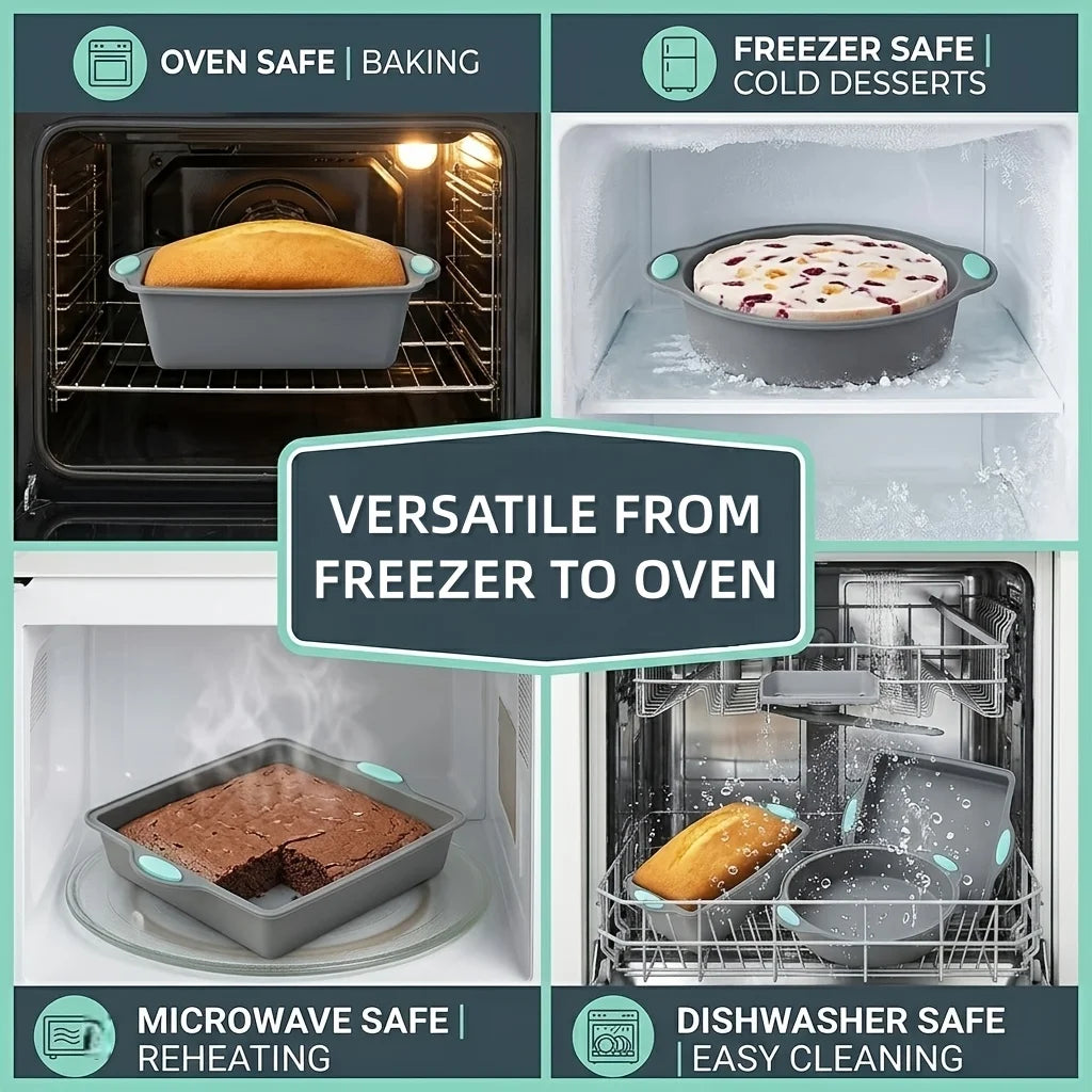 5-Piece Silicone Bakeware Set – Non-Stick Cake & Bread Molds Silicone Bakeware Set Nixie