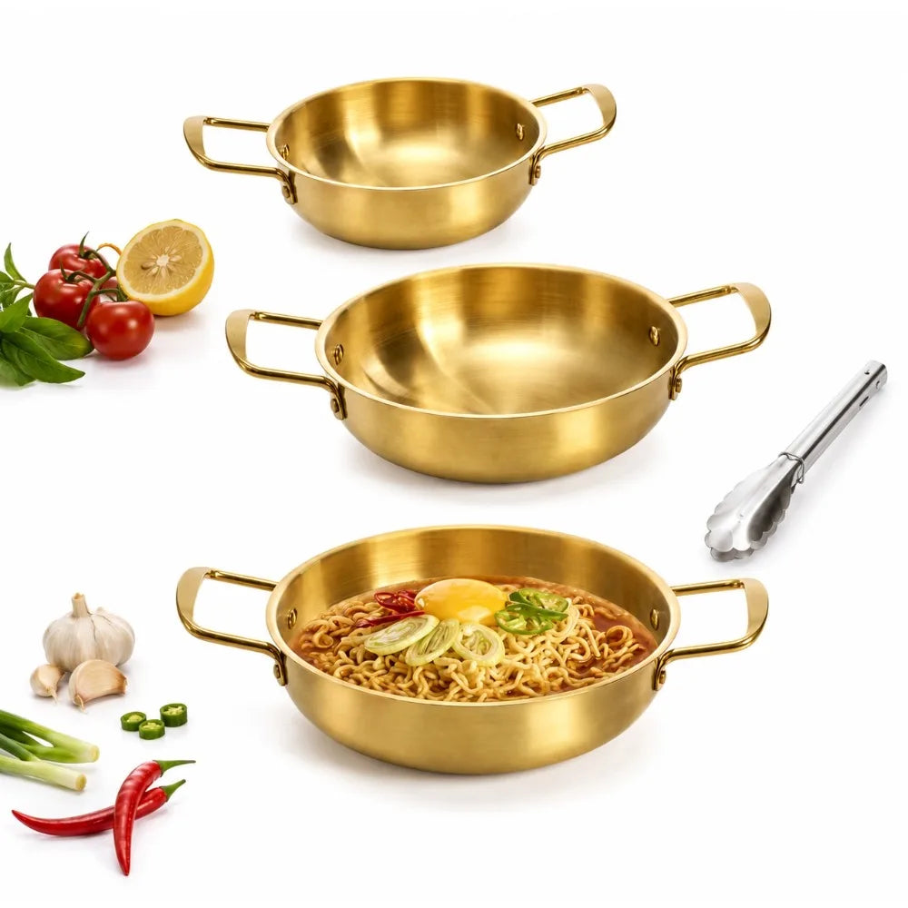 4-Piece Stainless Steel Noodle Soup Pot & Tong Set Cookware Set Nixie