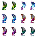 10Pcs Violet Crystal Glass Charm Beads for DIY Jewelry Making Glass Jewelry Beads Nixie 20mm moon Mixed 10PCS