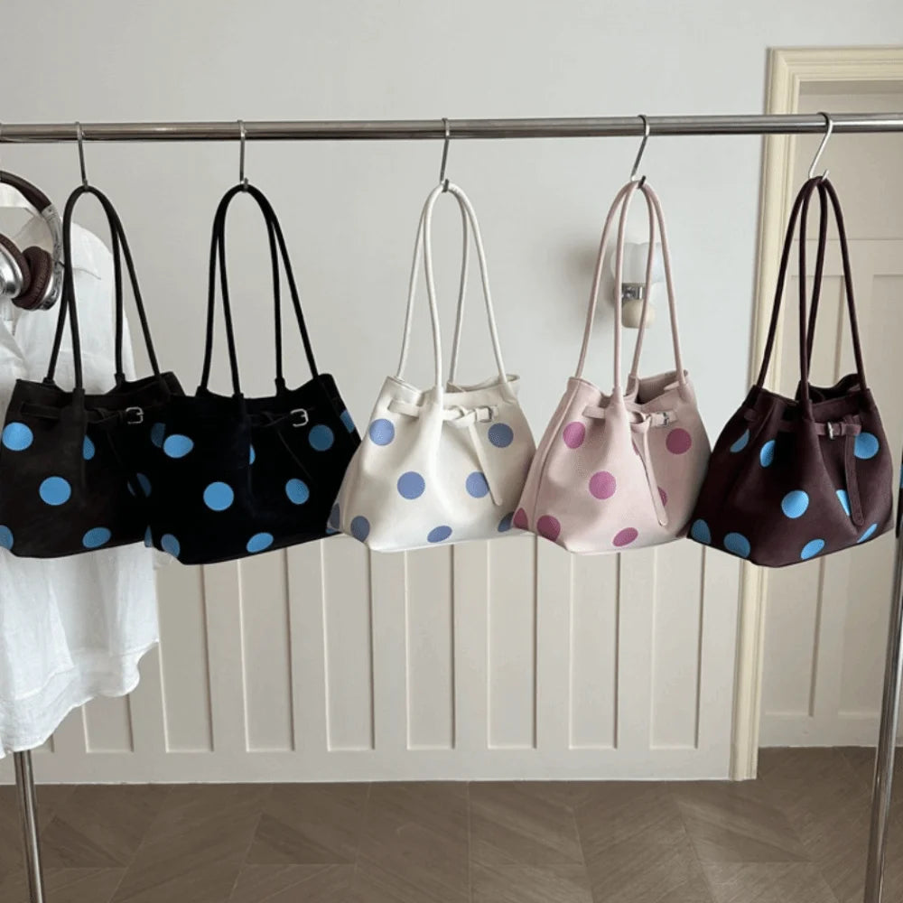 Polka Dot Tote Bag – Retro Large Shoulder Handbag for Women Shoulder Tote Bag Nixie