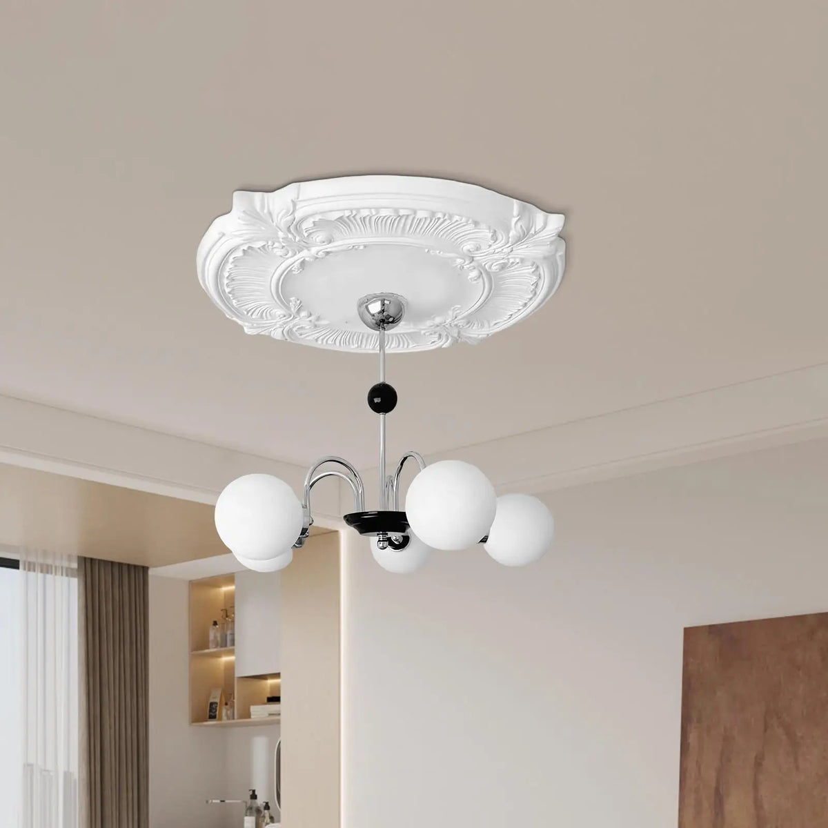 Decorative Ceiling Medallion – European PU Cover Panel 12" Ceiling Medallion Nixie