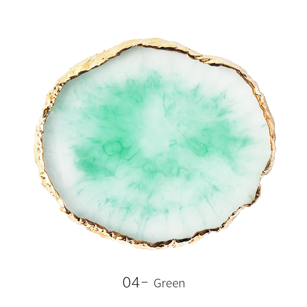 Round Resin Agate Nail Art Palette & Gel Polish Display Shelf Nail Art Palette Nixie 4-Green
