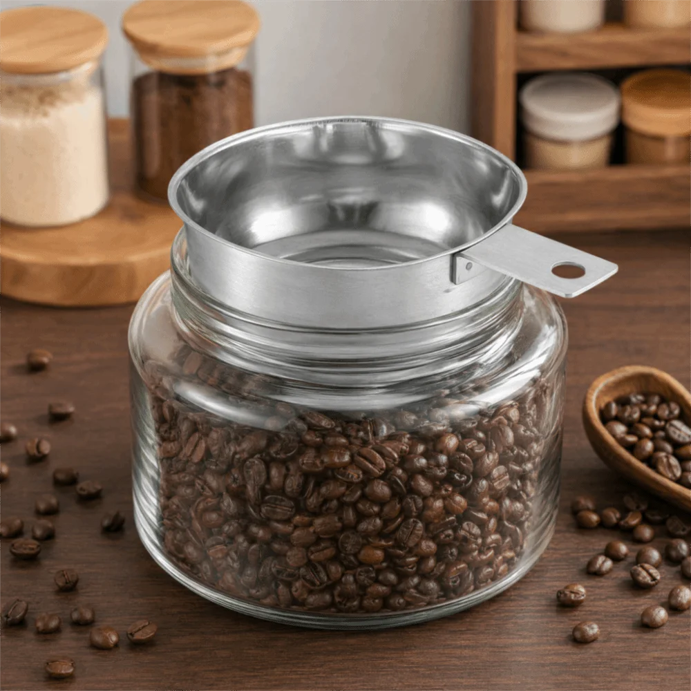 Stainless Steel Wide Mouth Canning Funnel with Handle Kitchen Funnel Nixie