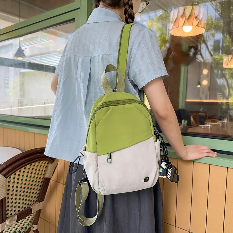Contrast Color Nylon Backpack & Crossbody Chest Bag – Unisex Crossbody Backpack Nixie