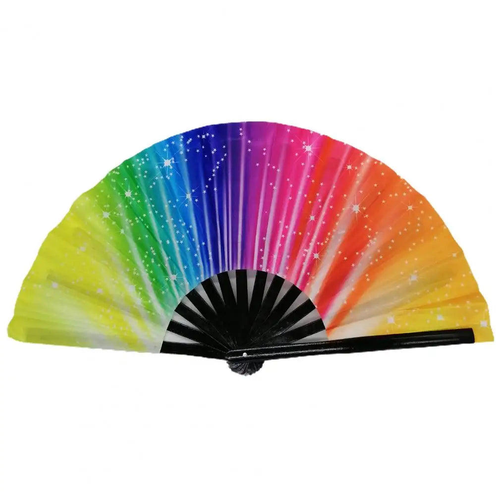 Glow in the Dark Folding Fan – Rainbow Festival Party Fan